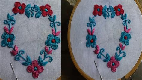 Hand Embroidery Buttonhole Stitch Flower Design By Amma Arts Youtube