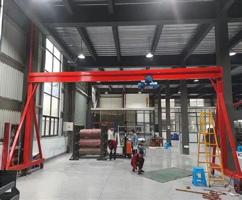 Mobile Shipyard Gantry Crane Portable Electric Hoist Steel Single Beam