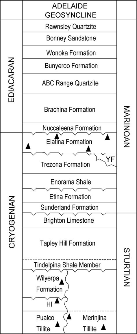 Generalised Stratigraphy Of Cryogenian And Ediacaran Strata In The