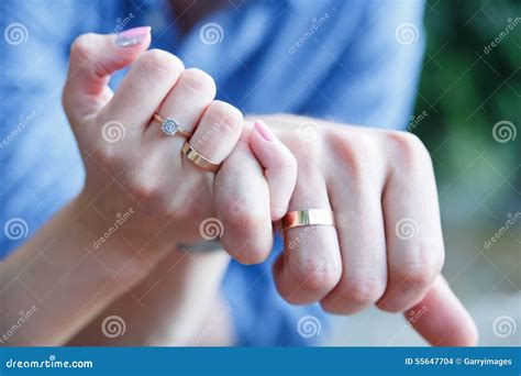 Married Couple Hands with Wedding Rings. Stock Photo - Image of diamond ...