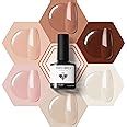 Modelones Gel Nail Polish 6 Colors Nude Gel Polish All Seasons Skin Tones Pink Neutral Brown