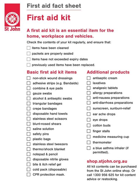 35 Free Printable First Aid Supply Checklist Templates Sample Pdf