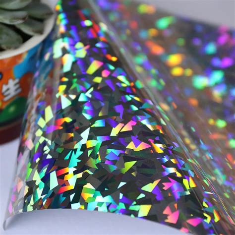 Crystal Silver Holographic Glitter Vinyl heat transfer vinyl sheets iron on clothes for cricut ...