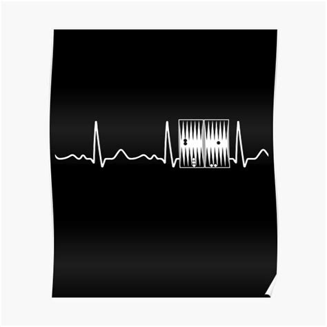 Backgammon Heartbeat Pulse Heart Line Ekg Poster By Mohja Design