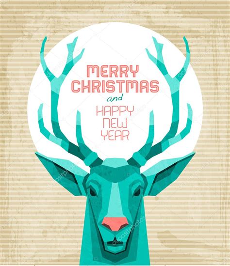 Vintage Deer Christmas Card — Stock Vector © mrvvv #33265015