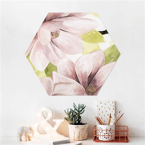 Magnolie Err Tet Ii Hexagon Bild Auf Forex Bilderwelten Wandbilder