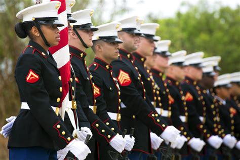 Members Of The U S 3rd Marine Expeditionary Force Color Guard Stand At