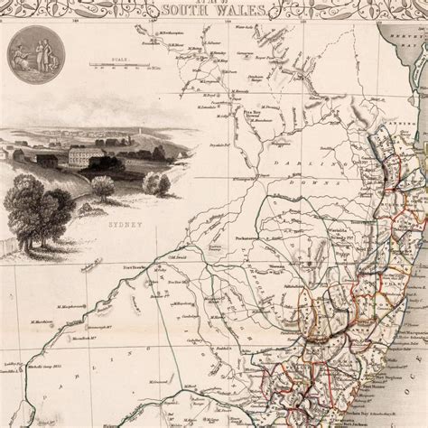 Old Map Of New South Wales Australia 1851 Vintage Map Wall Map Print