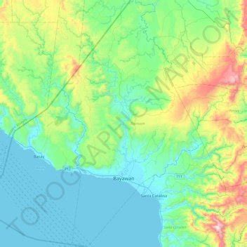 Bayawan topographic map, elevation, terrain