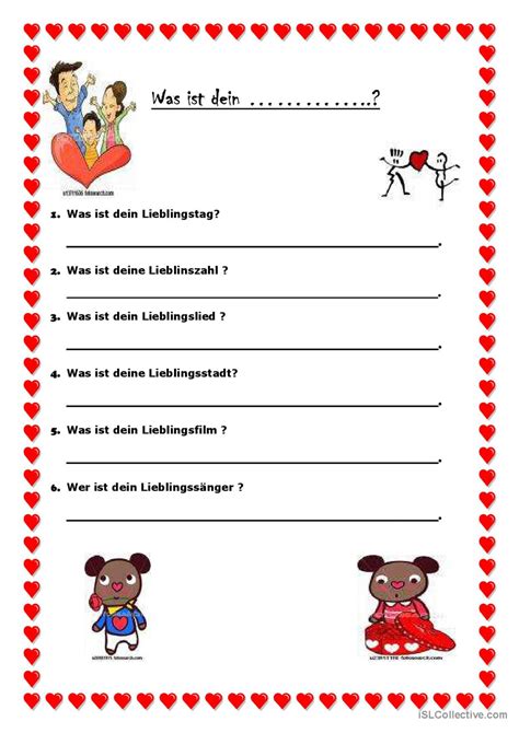 Was Ist Dein Lieblings Deutsch Daf Arbeitsbl Tter Pdf Doc