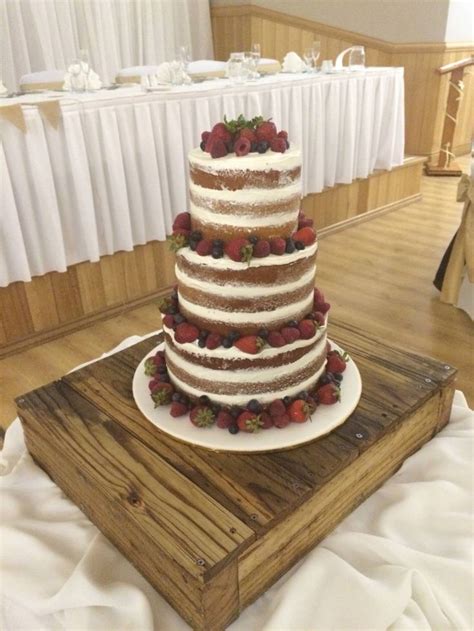 Rustic Naked Wedding Cake Vanilla Sponge With Coconut Buttercream