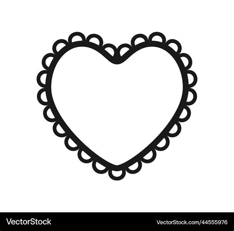 Scalloped Edge Heart Shape Simple Heart Royalty Free Vector