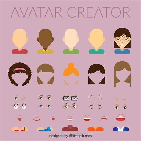 Female Avatar Creator Vector Premium Download