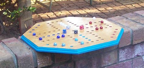 Classic octagon aggravation game board w marbles and dice sign | Etsy