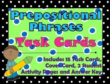 Prepositional Phrases Task Cards By Differentiation Depot Tpt