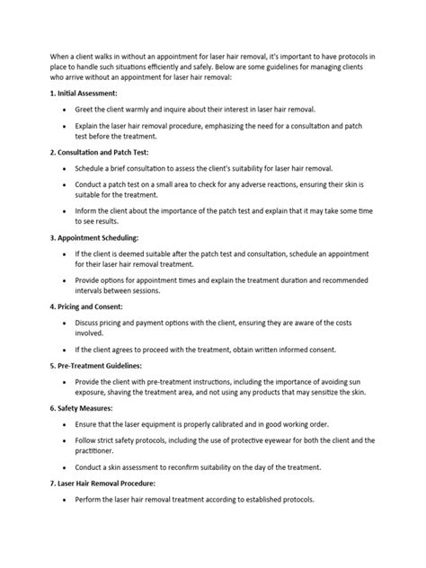 Protocols For No Appointment In Laser Hair Removal Pdf Hair Removal