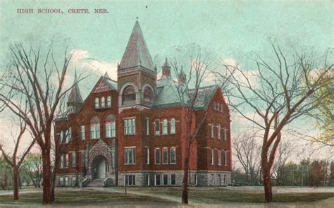 Vintage Postcard 1909 View Of High School Building Crete Nebraska