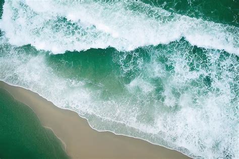 Playa Y Olas Desde Arriba Vista A Rea De Un Oc Ano Azul Vista Superior