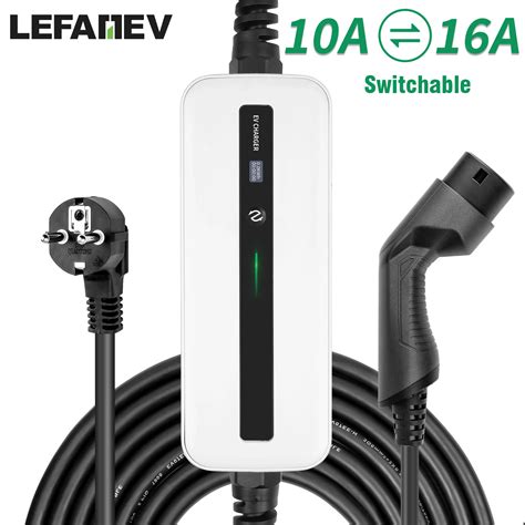 Ev Charger Type 2 Portable Ev Charging Box Cable 1016a Switchable Current Waterproof Schuko