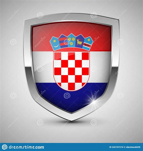 Eps10 Vector Patriotic Shield With Flag Of Croatia Stock Vector Illustration Of Bricks Europe