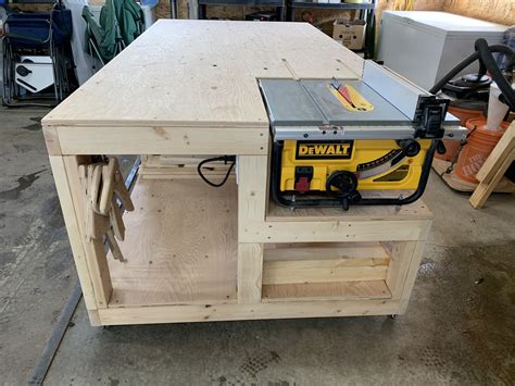 My first workbench with built in table saw! - woodworking post | Table ...