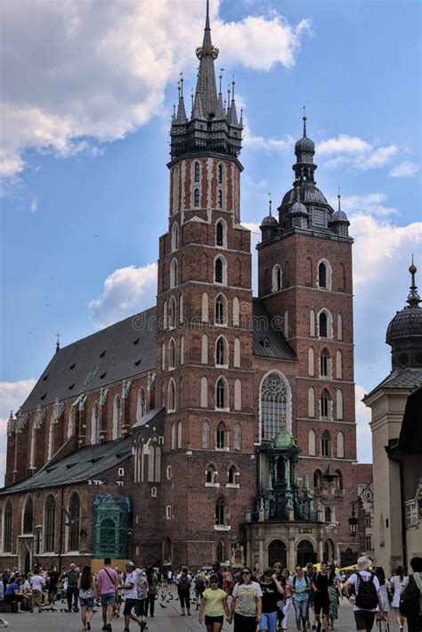 St Marys Basilica On The Krakow Main Square Rynek Glowny Poland