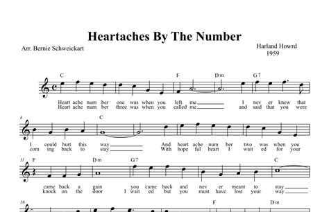 Heartaches By The Number Arr Bernie Schweickart By Guy Mitchell