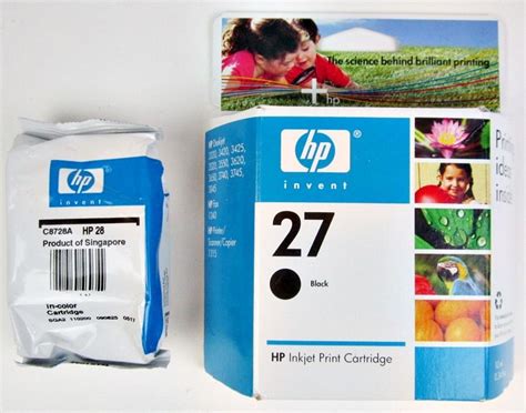 Genuine HP 27 Black And HP28 Color Ink Cartridges New Sealed C8727AN