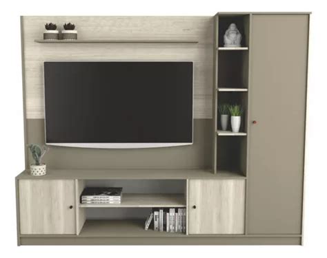 Rack Modular Centro Painel De TV LED Suporte De Melamina Cor Cinza