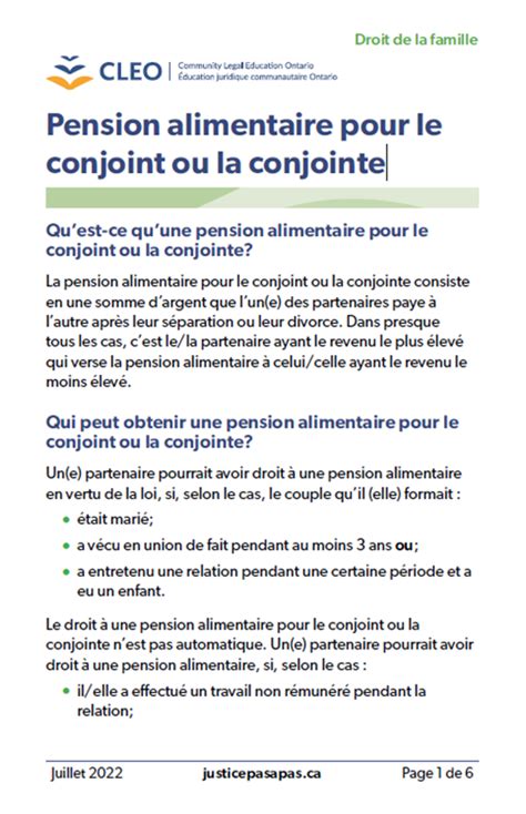 Quel Est Le Montant De La Pension Alimentaire Et Quelle Est La Dur E