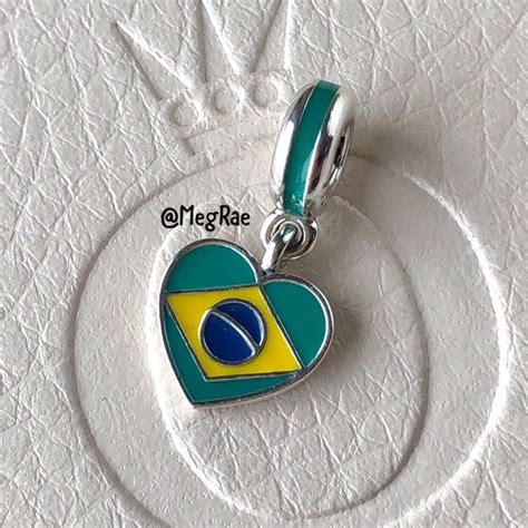 New Pandora Brazil Flag Heart Charm On Mercari Pandora Bracelets