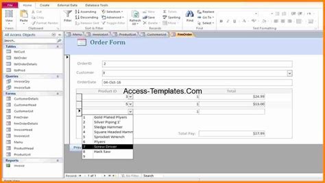 Microsoft Access form Template | Stcharleschill Template | Access ...