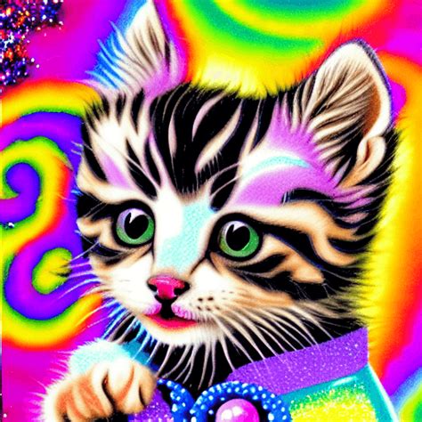 Kitten Hyper Realistic Lisa Frank Glitter Creative Fabrica