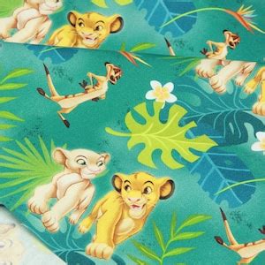 Lion King Fabric Lion Simba Mufasa Fabric Cotton Cartoon Cotton