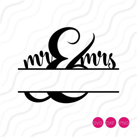 Mr And Mrs Split Monogram Svg Wedding Framewedding Svg Cut Table Designsvgdxfpng Use With