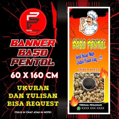 Banner Baso Pentol Banner Jajanan Spanduk Baso Pentol Banner