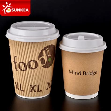 Sunkea Custom Logo Printed High Quality Double Single Wall Disposable Hot Coffee Paper Cup Party