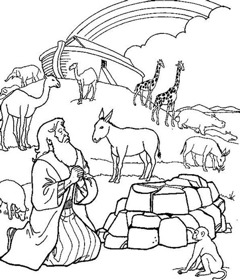 Noah Ark With Color Coloring Pages