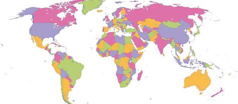 Vistoso Mundo Mapa Con País Nombres 21227354 Vector En 44 Off