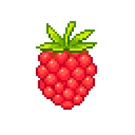 An Bit Retro Styled Pixel Art Illustration Of A Raspberry Png