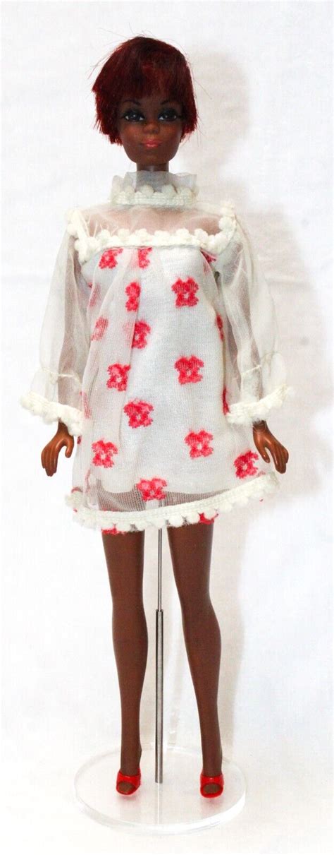 Vintage Barbie Tnt Julia Doll 1127 In Clone Dress And Red Japan Heels 1969 Mattel Ebay