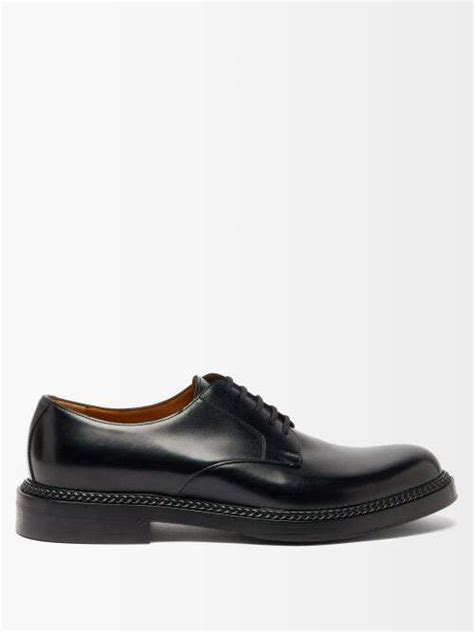 Buy Gucci Gucci Henry Heel Logo Leather Derby Shoes Mens Black At