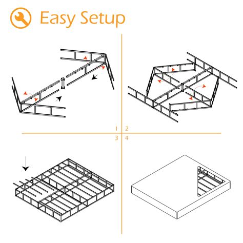 Maenizi King Box Spring 9 Inch Heavy Duty Metal Box Spring Bed Base