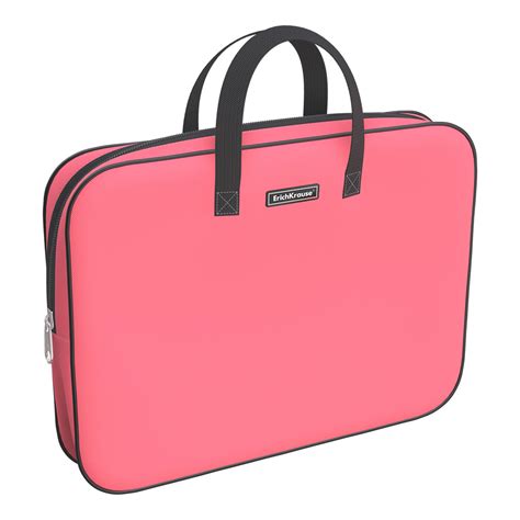 Textile Zip Folder Erichkrause With Handles Neon Coral A