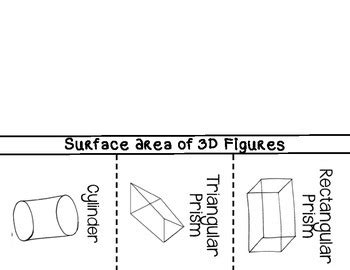 Surface Area Foldable Rectangular And Triangular Prisms And Cylinders