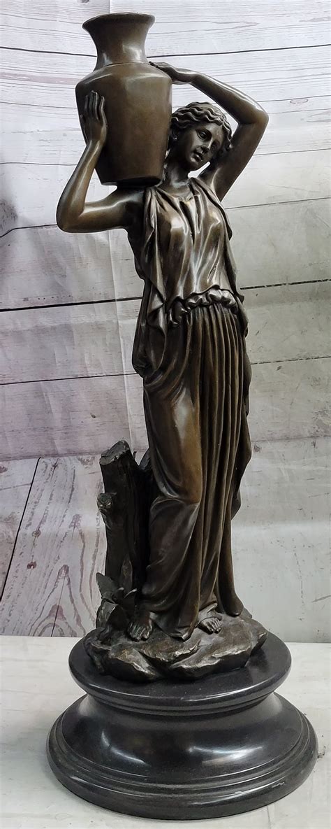 Mid Century French Bronze 28 Neoclassical Sculpture Of A Maiden With
