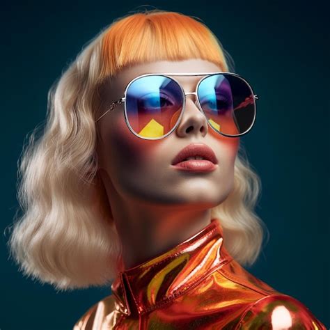 Premium AI Image A Model Wearing Sunglasses With The Reflection Of A