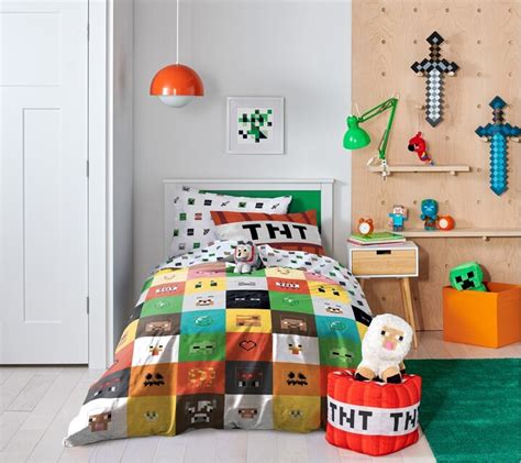 Saturday Park Minecraft Iconic 100% Organic Cotton Queen Bed Set ...