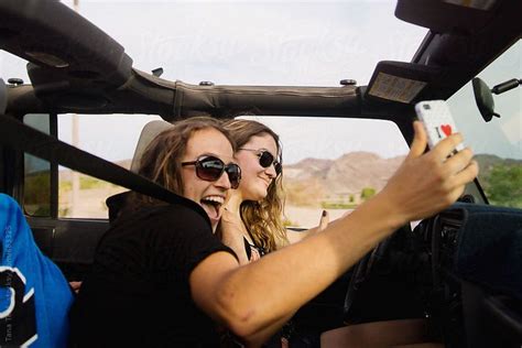 Passenger Taking Selfies While Riding In Vehicle By Tana Teel Riding