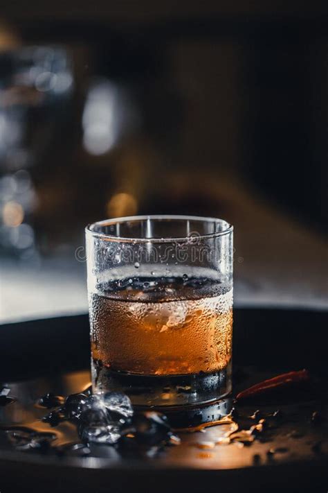 Cocktail Whiskey With Ice In A Shot Bar Cocktail Whiskey And Cola